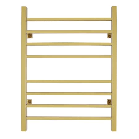 Warmlyyours Sierra Towel Warmer, Polished Gold, Dual Connection, 8 Bars TW-SR08GS-HP